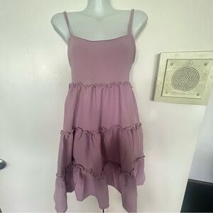 Elegant Lavender Spaghetti Strap Dress